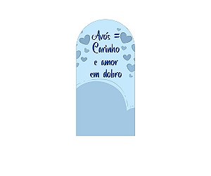 Painel De Festa Romano 1,00x2,00- Dia dos Avós Corações Azuis 117