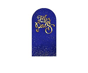Painel De Festa Romano 1,00x2,00- Feliz Dia dos Pais Azul e Dourado 125