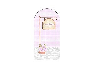 Painel De Festa Romano 1,00x2,00- Confeitaria Patisserie Lilás 002