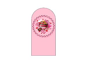 Painel De Festa Romano 1,00x2,00- Confeitaria Doces Rosa 020