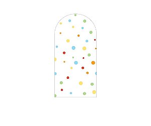 Painel De Festa Romano 1,00x2,00- Branco com Bolinhas Coloridas 008