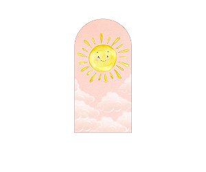Painel De Festa Romano 1,00x2,00- Primeira Volta ao Sol Céu Rosa Aquarela 051