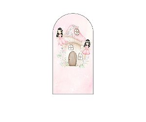 Painel De Festa Romano 1,00x2,00- Fadas Cute Rosa 018