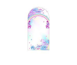 Painel De Festa Romano 1,00x2,00- Arco-íris Florido 014