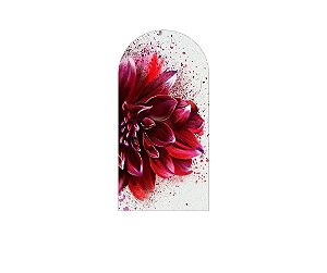 Painel De Festa Romano 1,00x2,00- Flor Vermelha Aquarela 064
