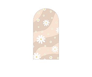 Painel De Festa Romano 1,00x2,00- Margaridas Fundo Bege 078