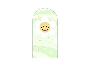 Painel De Festa Romano 1,00x2,00- Flor Sorridente Verde Suave 085
