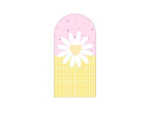 Painel De Festa Romano 1,00x2,00- Flor Margarida Rosa e Amarelo 108