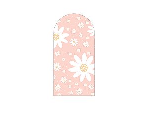 Painel De Festa Romano 1,00x2,00- Margaridas Fundo Rosa Claro 109