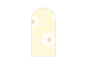 Painel De Festa Romano 1,00x2,00- Margaridas Fundo Amarelo Suave 111