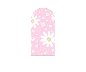 Painel De Festa Romano 1,00x2,00- Margaridas Delicadas Fundo Rosa 117