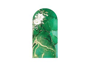 Painel De Festa Romano 1,00x2,00- Efeito Mármore Verde Flor 150