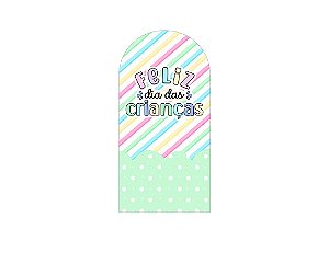 Painel Romano Veste Fácil 1,00x2,00 - Feliz Dia das Crianças Listras Coloridas 085