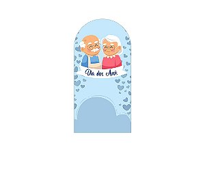 Painel Romano Veste Fácil 1,00x2,00 - Dia dos Avós Cute Corações Azuis 118