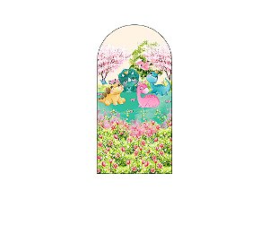 Painel Romano Veste Fácil 1,00x2,00 - Dinossauros Coroa de Flores 003