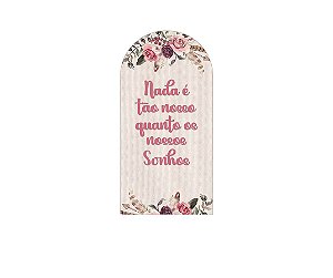 Painel Romano Veste Fácil 1,00x2,00 - Filtro dos Sonhos Frase e Flores 047