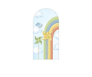 Painel Romano Veste Fácil 1,00x2,00 - Céu Azul com Arco-íris 061