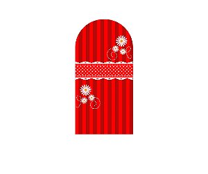 Painel Romano Veste Fácil 1,00x2,00 - Vermelho com Flores Brancas 013