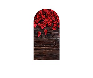Painel Romano Veste Fácil 1,00x2,00 - Efeito Madeira com Pétalas de Flores 016
