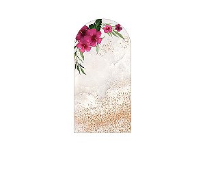 Painel Romano Veste Fácil 1,00x2,00 - Flores Rosas com Efeito Glitter 020