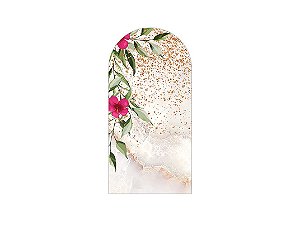 Painel Romano Veste Fácil 1,00x2,00 - Efeito Glitter com Flores Rosas 022