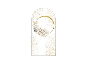 Painel Romano Veste Fácil 1,00x2,00 - Frame Floral Dourado 061