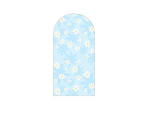 Painel Romano Veste Fácil 1,00x2,00 - Margaridas Fundo Azul 072