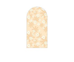Painel Romano Veste Fácil 1,00x2,00 - Margaridas Fundo Bege 073
