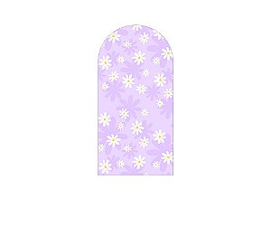 Painel Romano Veste Fácil 1,00x2,00 - Margaridas Fundo Lilás 074