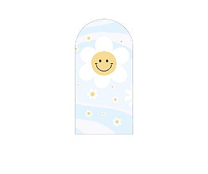 Painel Romano Veste Fácil 1,00x2,00 - Flor Sorridente Azul Suave 077