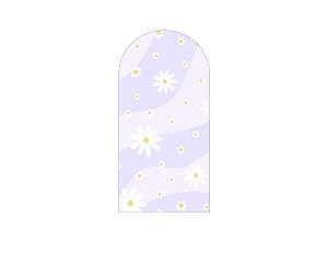 Painel Romano Veste Fácil 1,00x2,00 - Margaridas Fundo Lilás 080