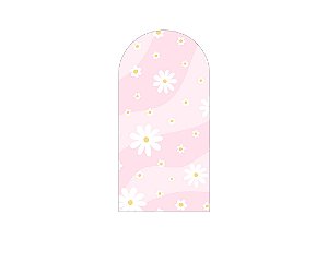 Painel Romano Veste Fácil 1,00x2,00 - Margaridas Fundo Rosa Suave 082