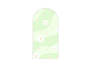 Painel Romano Veste Fácil 1,00x2,00 - Margaridas Fundo Verde Suave 084
