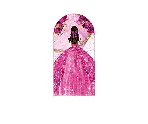 Painel Romano Veste Fácil 1,00x2,00 - Princesa Vestido e Flores Pink 093