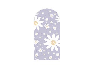 Painel Romano Veste Fácil 1,00x2,00 - Margaridas Fundo Lilás Seco 114