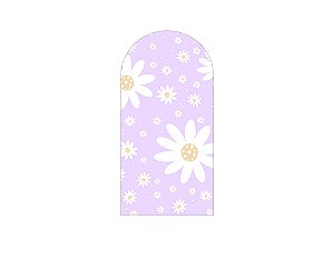 Painel Romano Veste Fácil 1,00x2,00 - Margaridas Delicadas Fundo Lilás 115