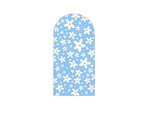 Painel Romano Veste Fácil 1,00x2,00 - Margaridas Fundo Azul 145