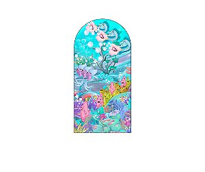 Painel De Festa Romano 1,00x2,00- Fundo do Mar Peixes Cute 005