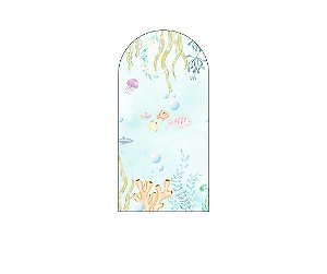 Painel De Festa Romano 1,00x2,00- Fundo do Mar Peixes e Algas Clean 013