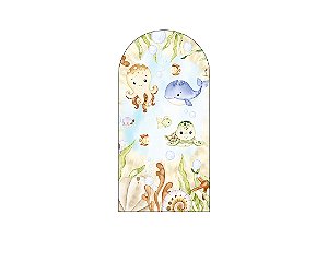 Painel De Festa Romano 1,00x2,00- Fundo do Mar Bege Aquarela 020