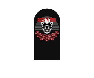 Painel De Festa Romano 1,00x2,00- Rock and Roll Caveira e Rosas 025