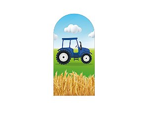 Painel De Festa Romano 1,00x2,00- Fazenda Trator Azul 010