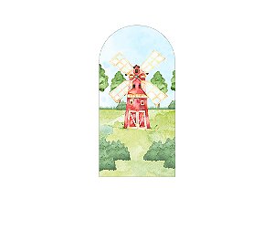 Painel De Festa Romano 1,00x2,00- Fazendinha Vermelho 012