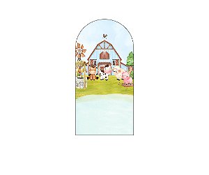 Painel De Festa Romano 1,00x2,00- Fazendinha Azul Animais 027