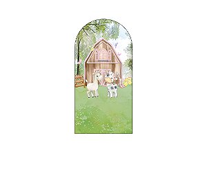 Painel De Festa Romano 1,00x2,00- Fazendinha Celeiro com Animais 065