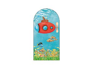 Painel Romano Veste Fácil 1,00x2,00 - Fundo do Mar Submarino Vermelho 007