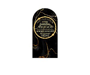 Painel Romano Veste Fácil 1,00x2,00 - Confraternização Preto com Dourado 028