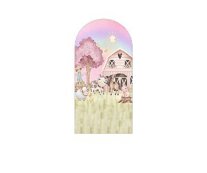 Painel Romano Veste Fácil 1,00x2,00 - Fazendinha Delicada Rosa 018