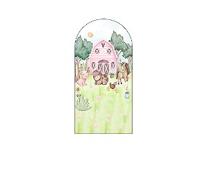 Painel Romano Veste Fácil 1,00x2,00 - Fazendinha Celeiro Rosa 021