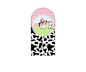 Painel Romano Veste Fácil 1,00x2,00 - Vaqueira Rosa com Animais 030